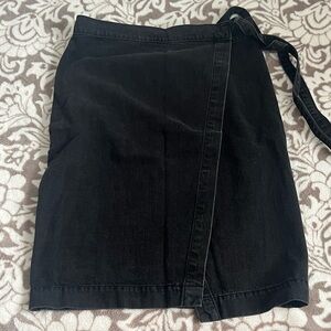 Madewell Black Denim Wrap Skirt